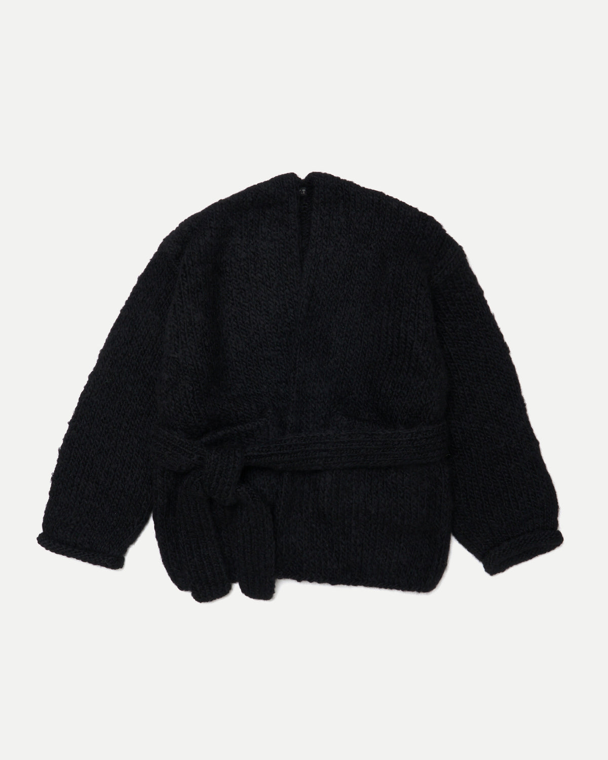 SUPER BABY ALPACA HAND KNITTED BELTED CARDIGAN