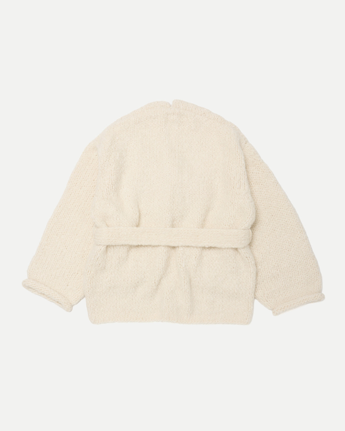 SUPER BABY ALPACA HAND KNITTED BELTED CARDIGAN
