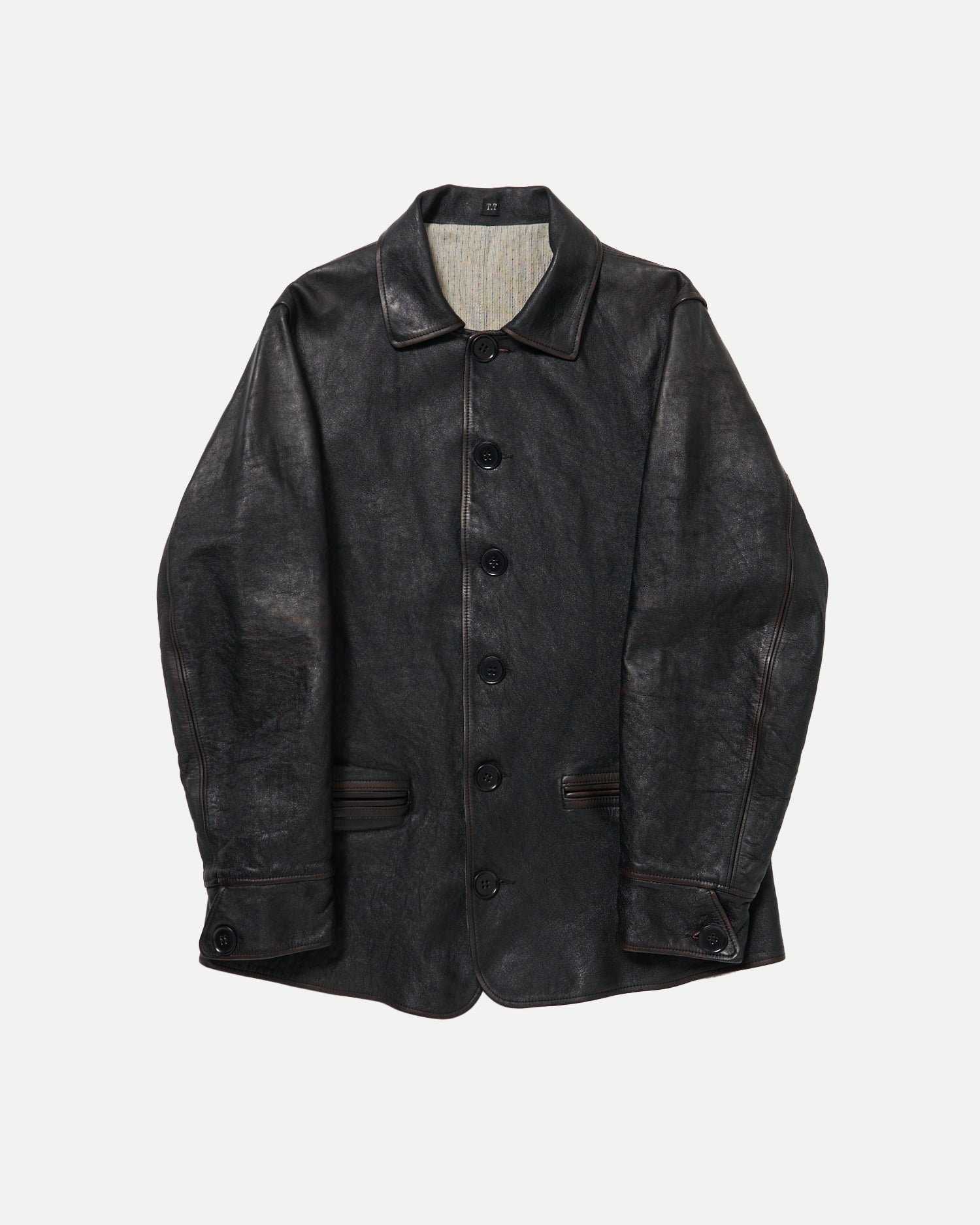 LOT.801 AUTOMOBILE LEATHER COAT