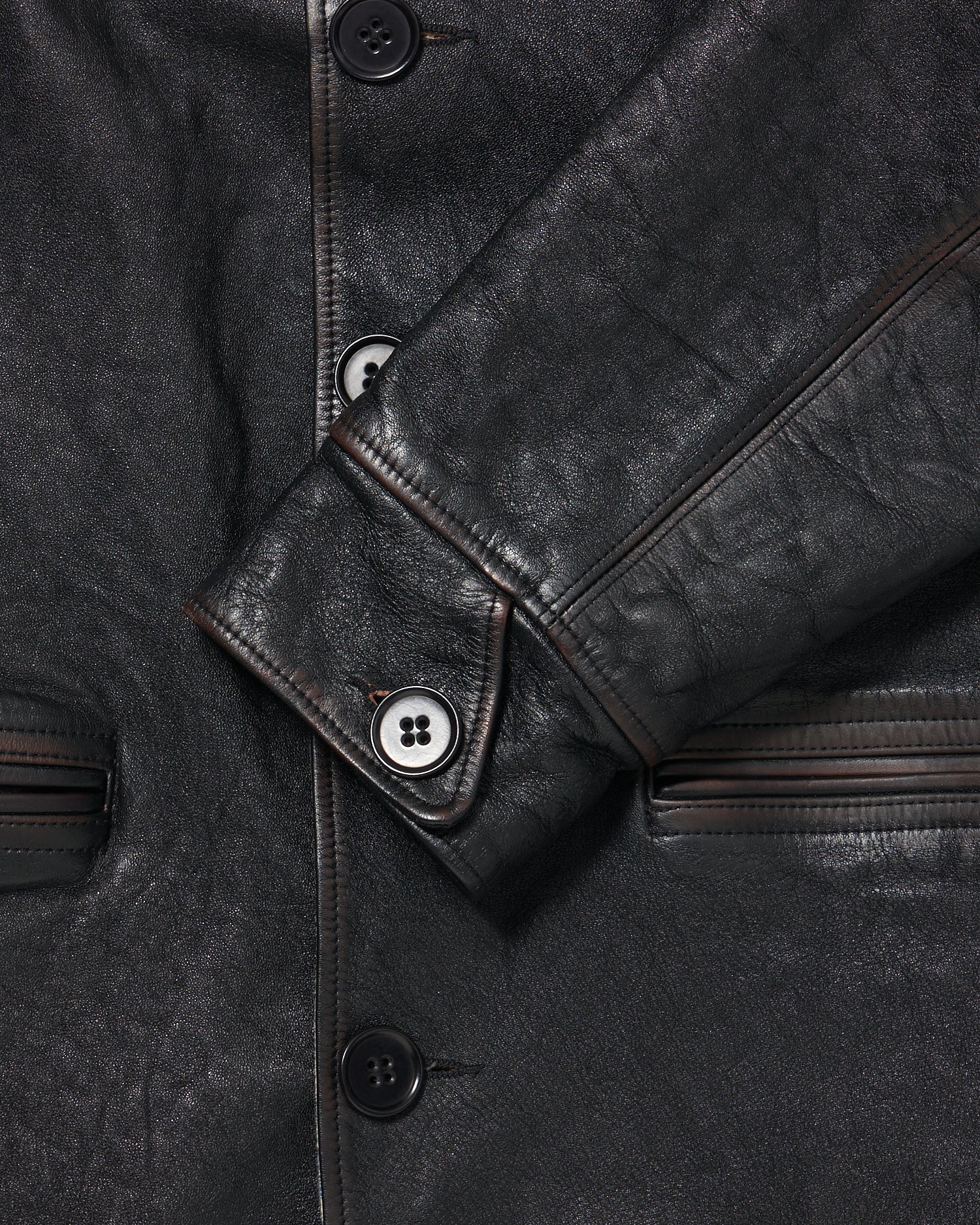 LOT.801 AUTOMOBILE LEATHER COAT