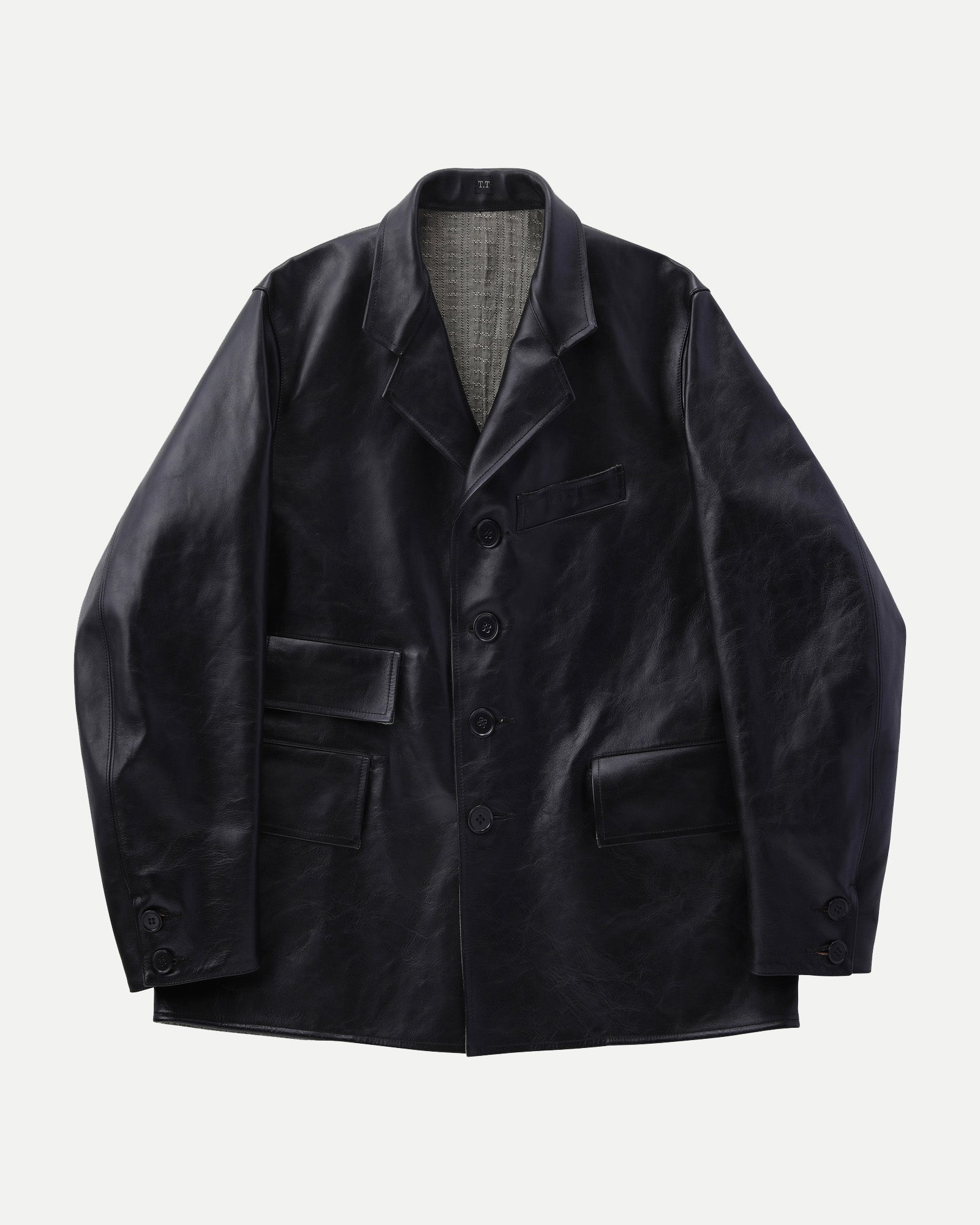 LOT.803 SACK LEATHER COAT