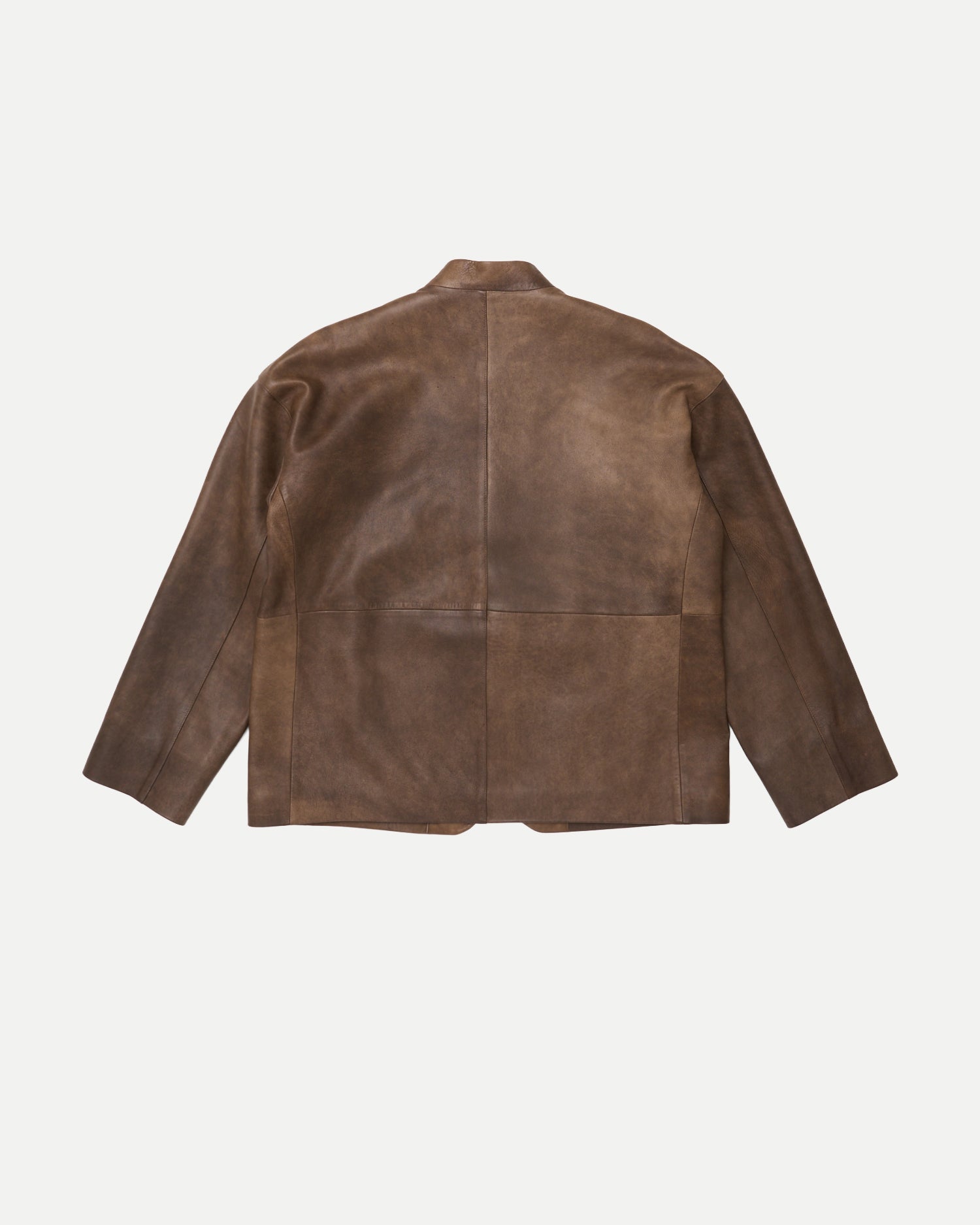 STAND COLLAR LEATHER JACKET