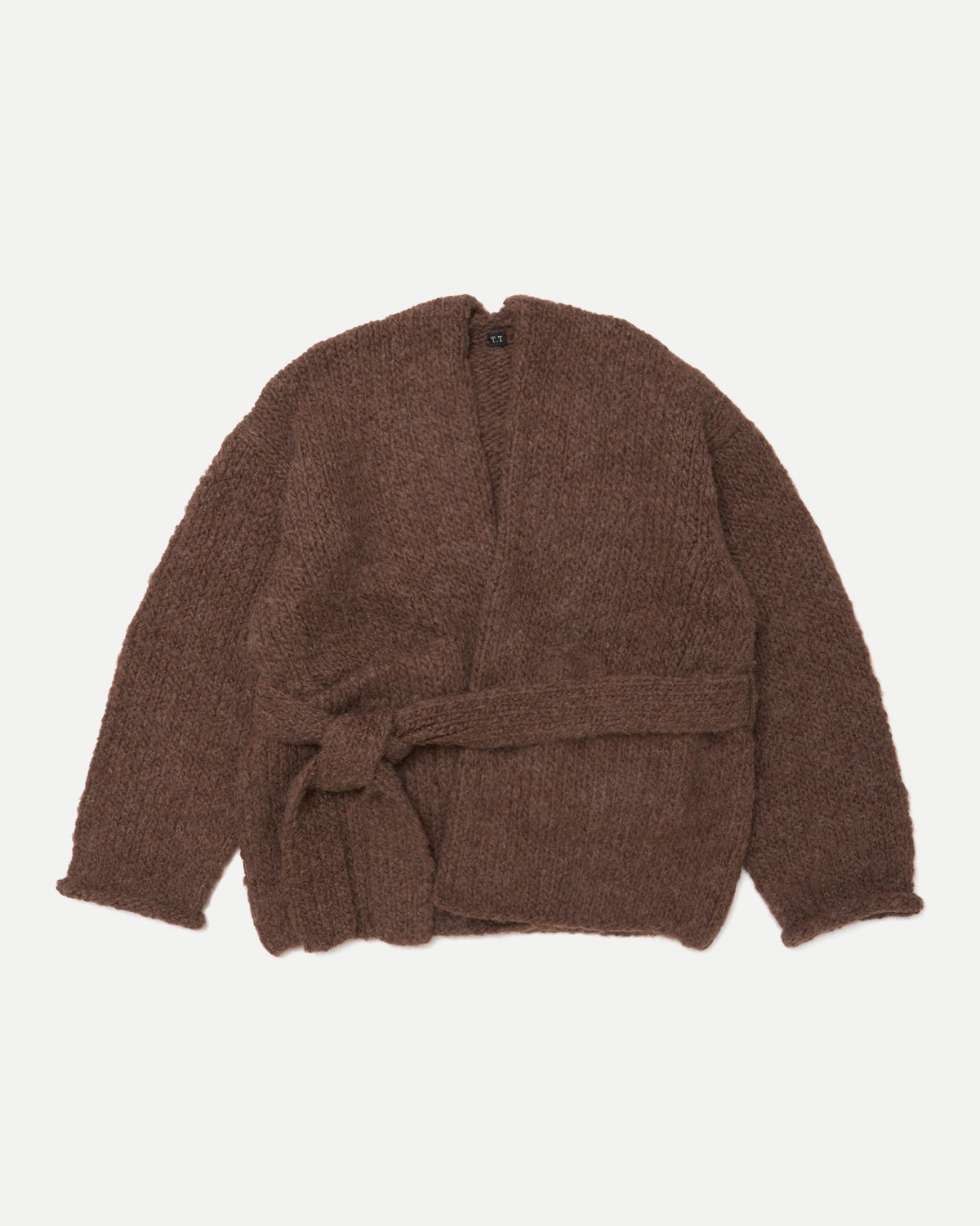 SUPER BABY ALPACA HAND KNITTED BELTED CARDIGAN