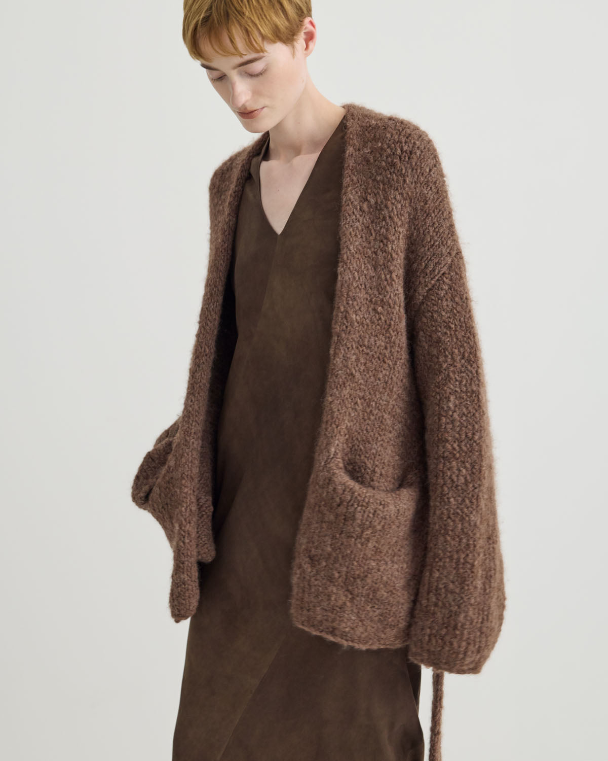 T.T | Taiga Takahashi - SUPER BABY ALPACA HAND KNITTED BELTED CARDIGAN