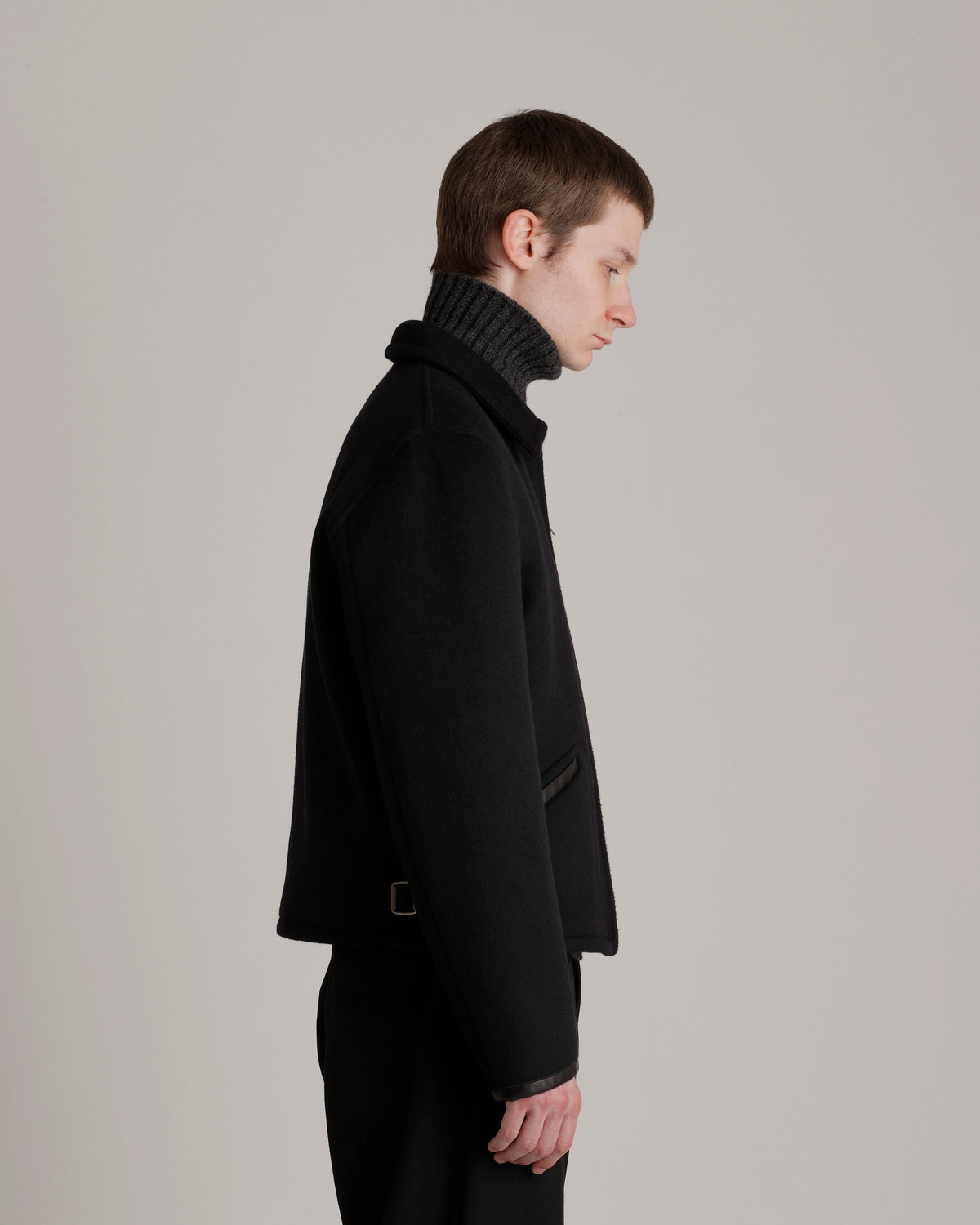 LOT.332 LEATHER-PIPED CUFF SPORTS JACKET
