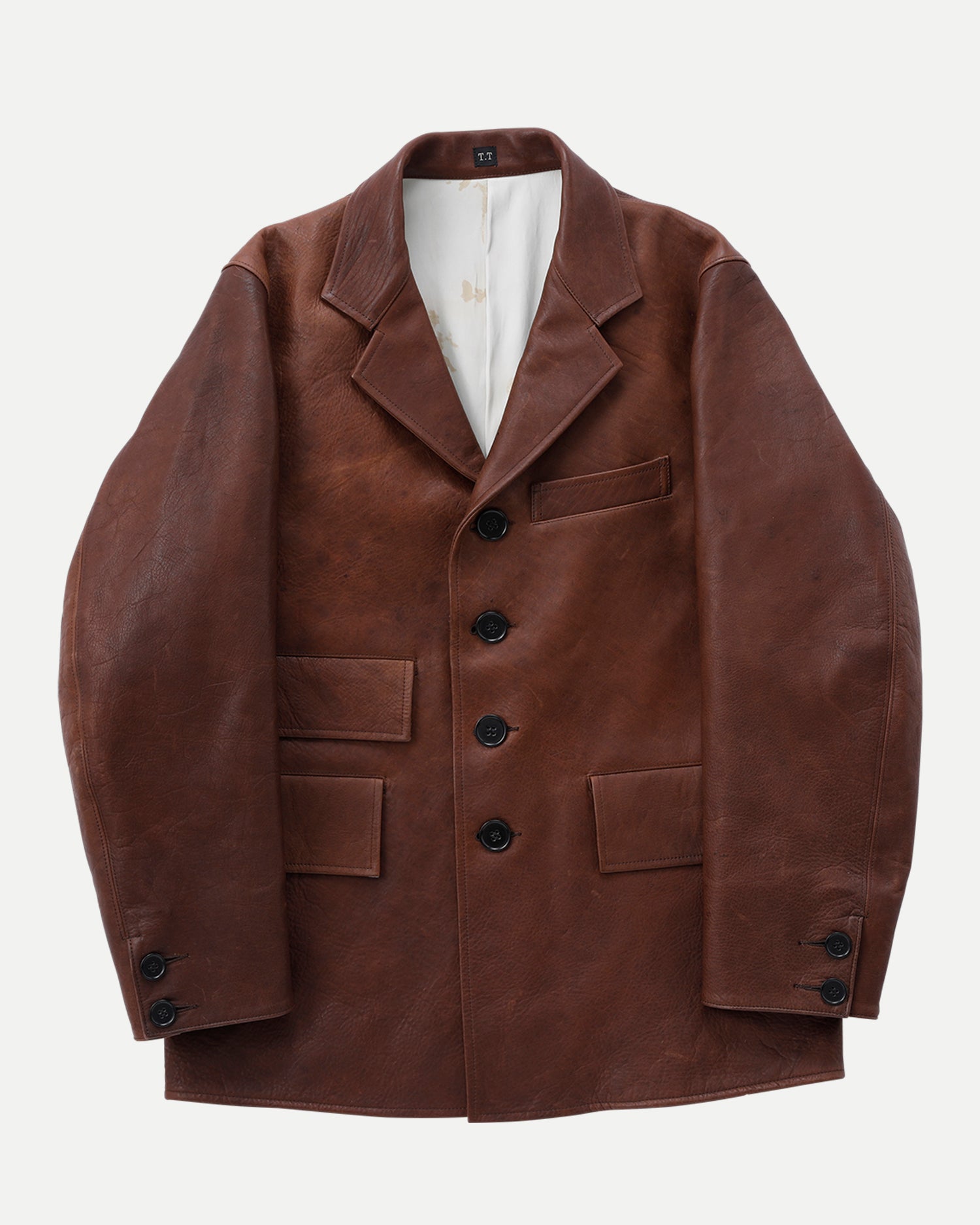 LOT.803 SACK LEATHER COAT
