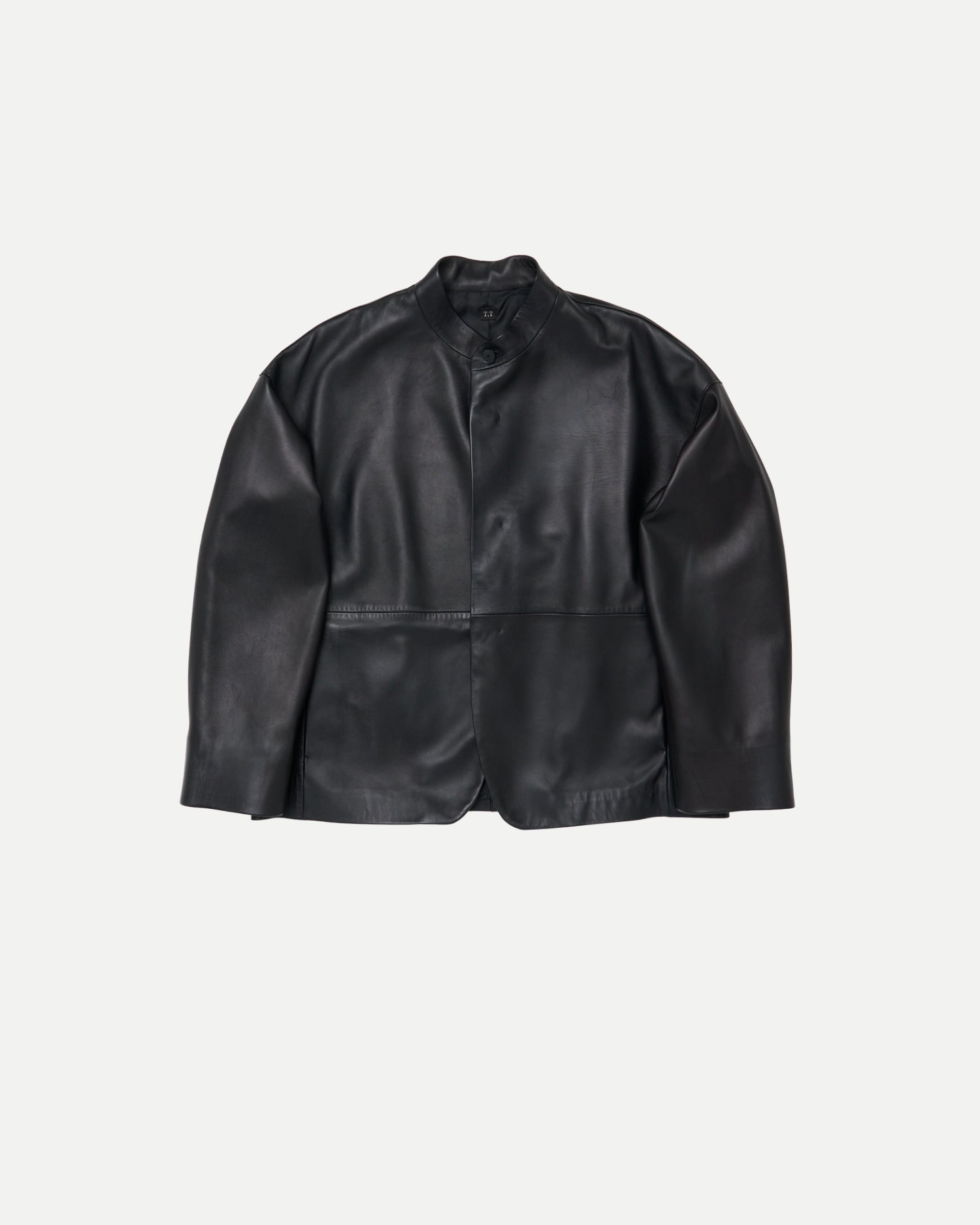 STAND COLLAR LEATHER JACKET