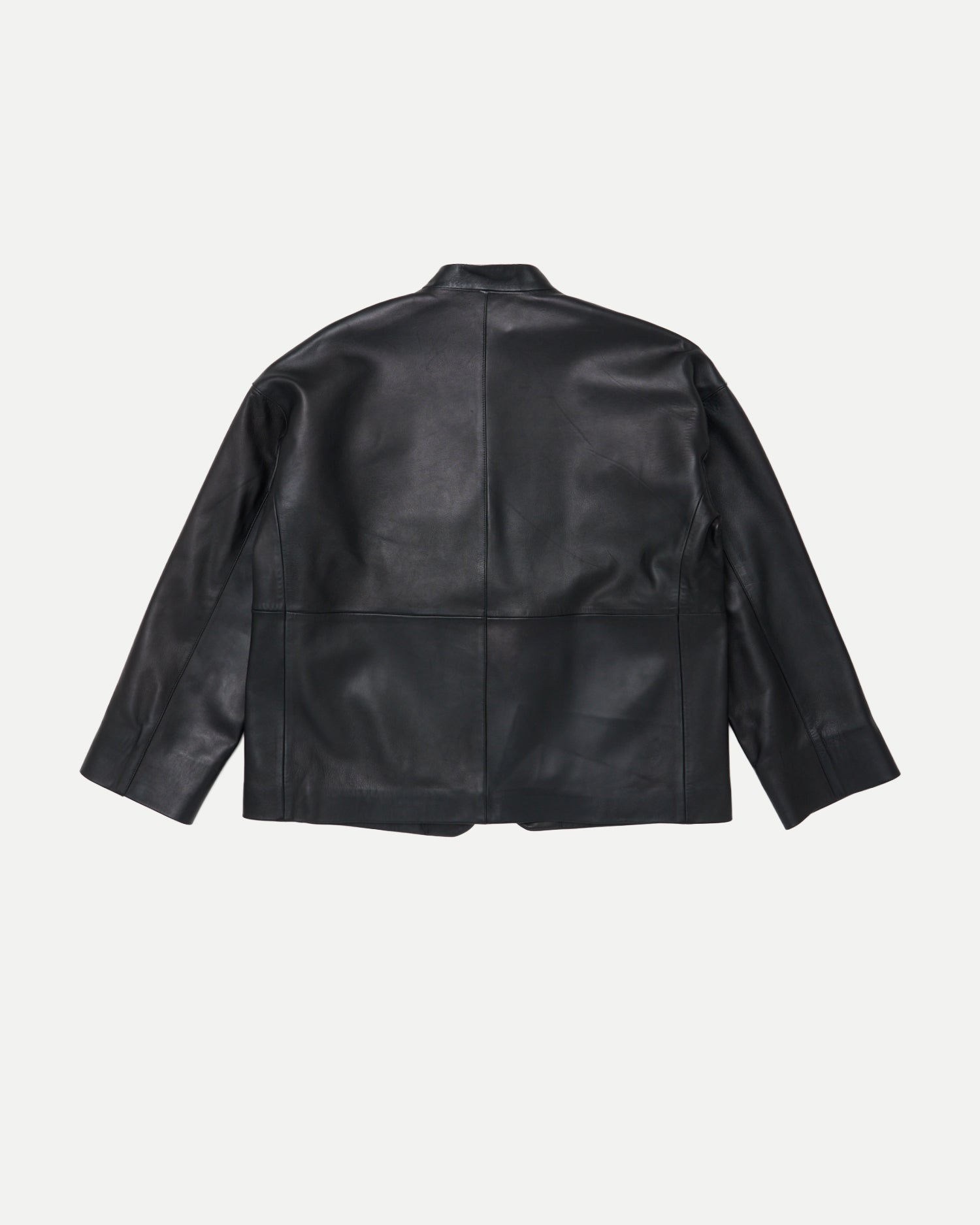 STAND COLLAR LEATHER JACKET