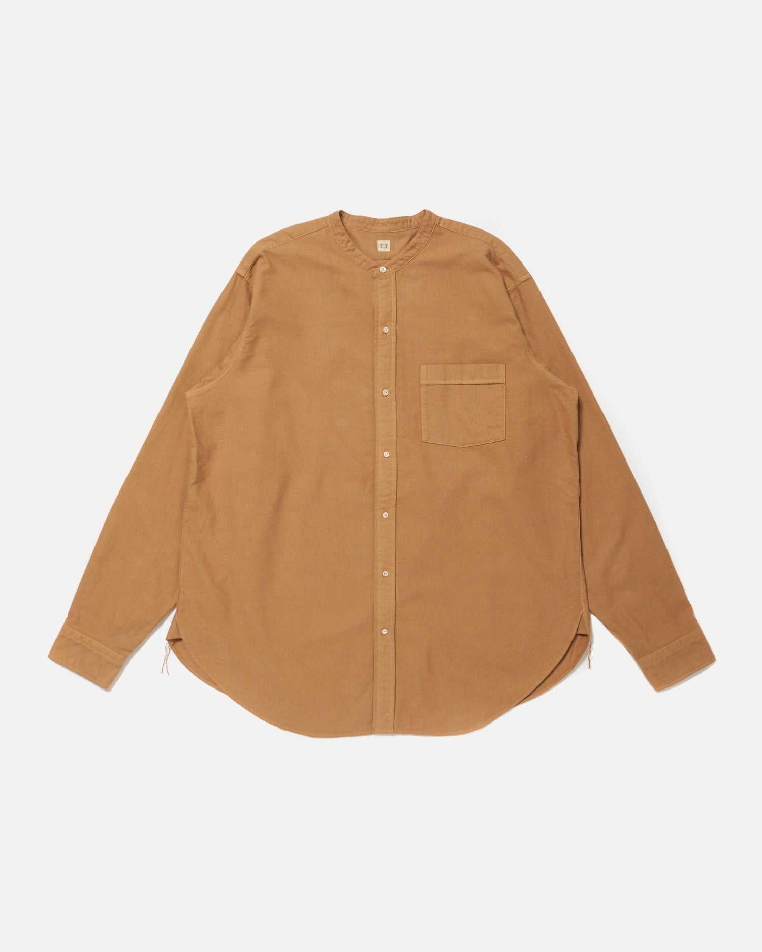 トップス T.T Lot.104 Band Collar Shirt Camel T.T | Taiga Takahashi - LOT.104 BAND COLLAR SHIRT